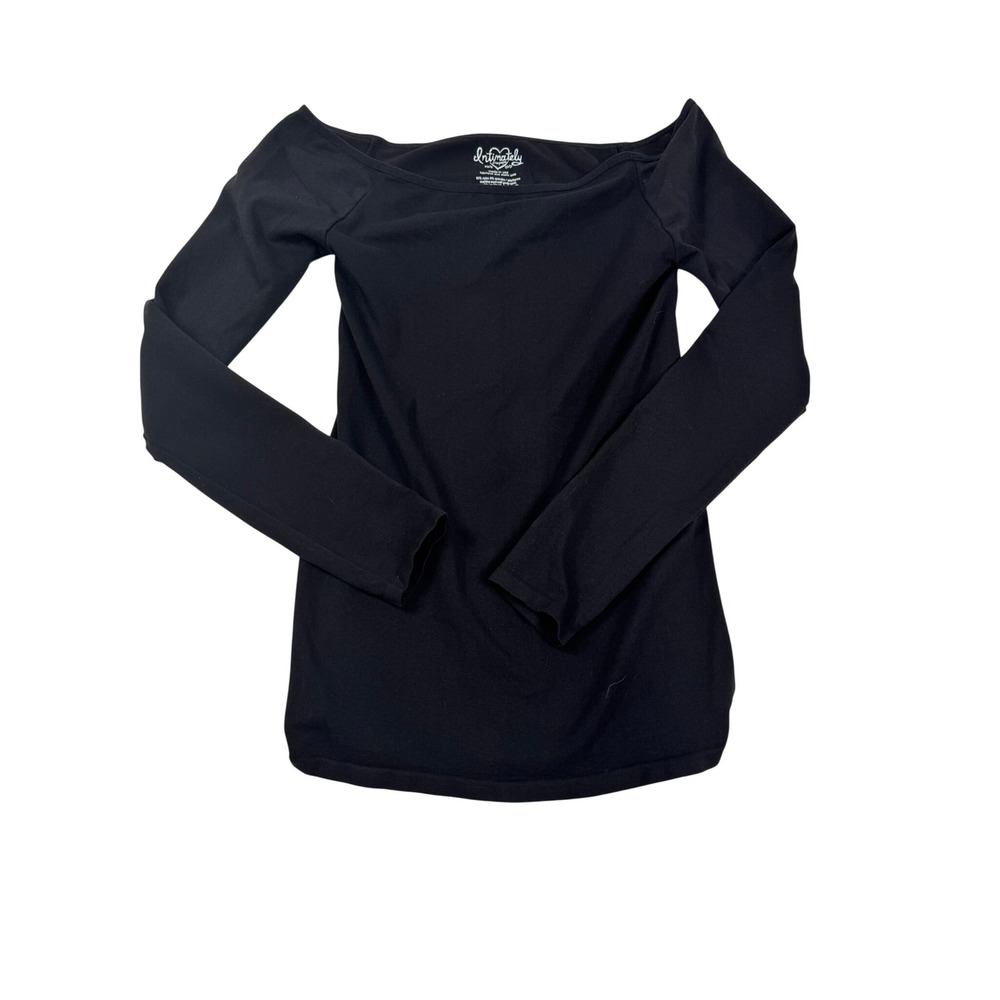 Intimately Free People Black Off The Shoulder Long Sleeve Top XS/S Seamless